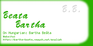 beata bartha business card